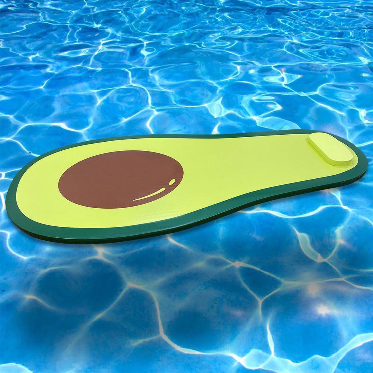 Main image of California Sun Luxury Vinyl-Dipped Pool Float with Built-in Pillow  Soft Closed-Cell Foam Lounger for Adults, Unsinkable Water Mat (Avocado)