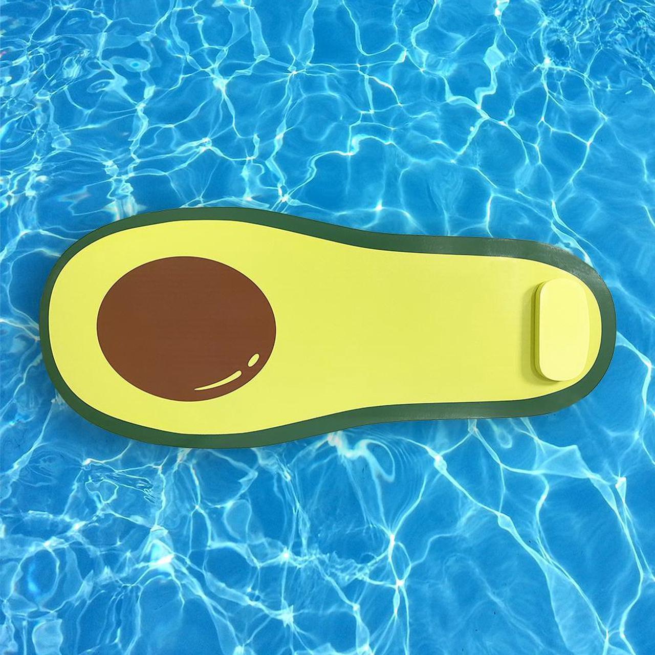 Alt view image 5 of 7 - California Sun Luxury Vinyl-Dipped Pool Float with Built-in Pillow  Soft Closed-Cell Foam Lounger for Adults, Unsinkable Water Mat (Avocado)