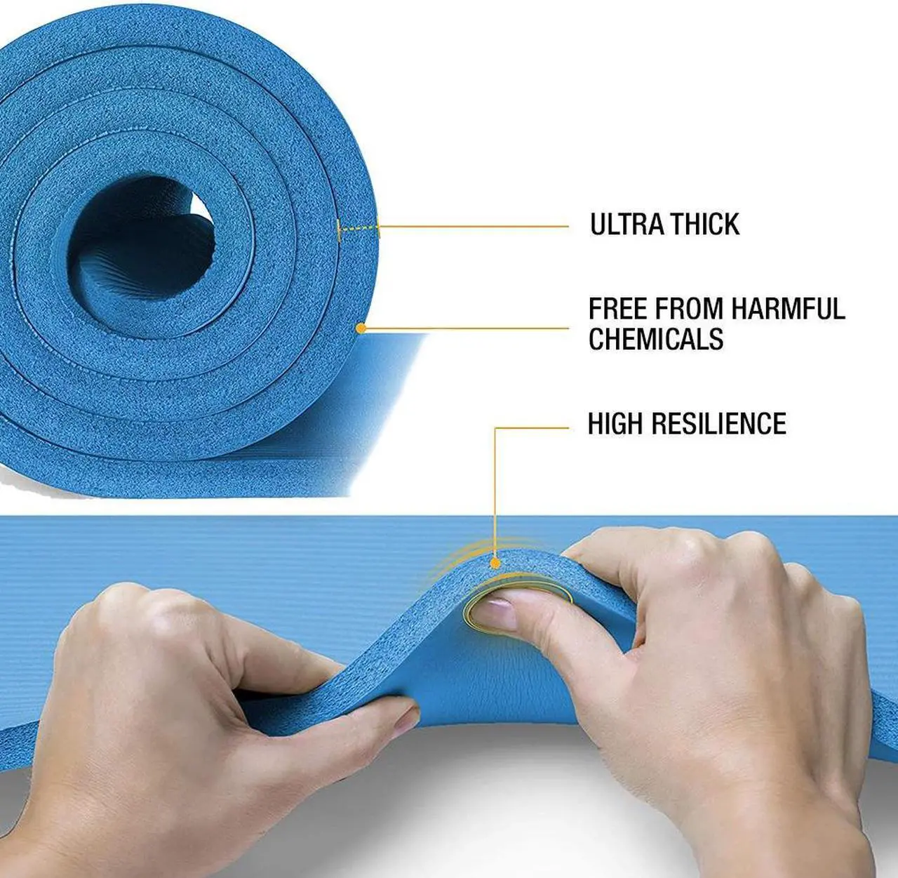 Alt view image 5 of 7 - AUM High Density HD Foam Tech Yoga Exercise Mat - 72" x 24" x 0.4"