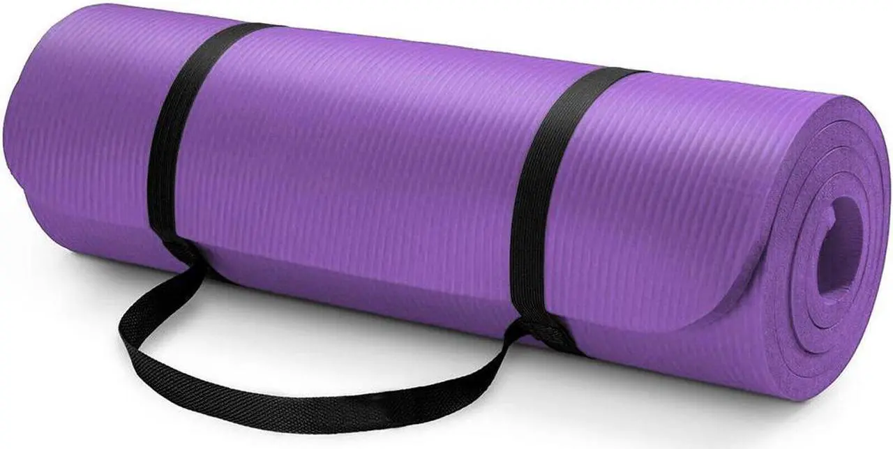 Alt view image 3 of 7 - AUM High Density HD Foam Tech Yoga Exercise Mat - 72" x 24" x 1/2" - Purple
