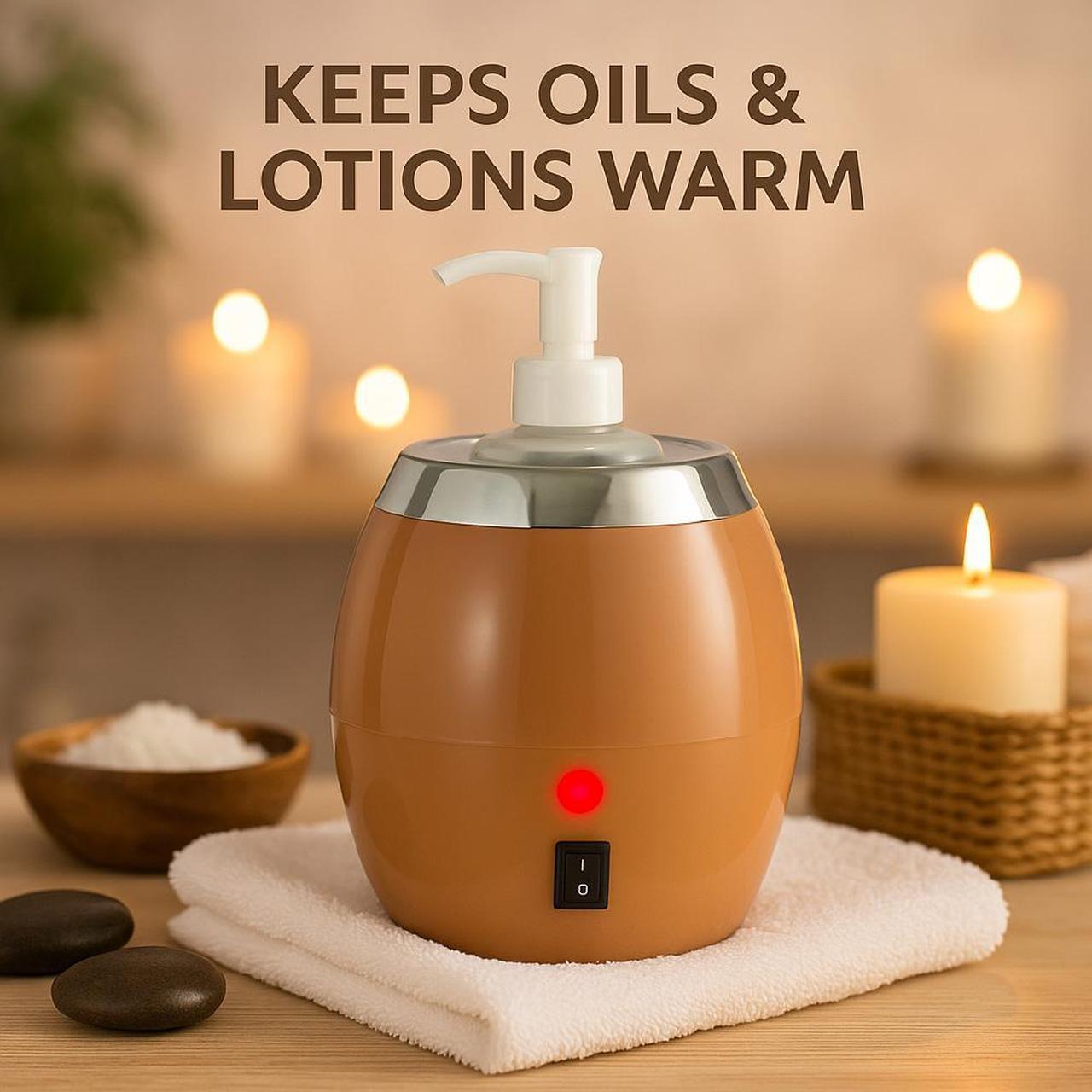 Alt view image 4 of 7 - Royal Massage Electric Massage Oil Heater  8oz Bottle Capacity with Pump Dispenser