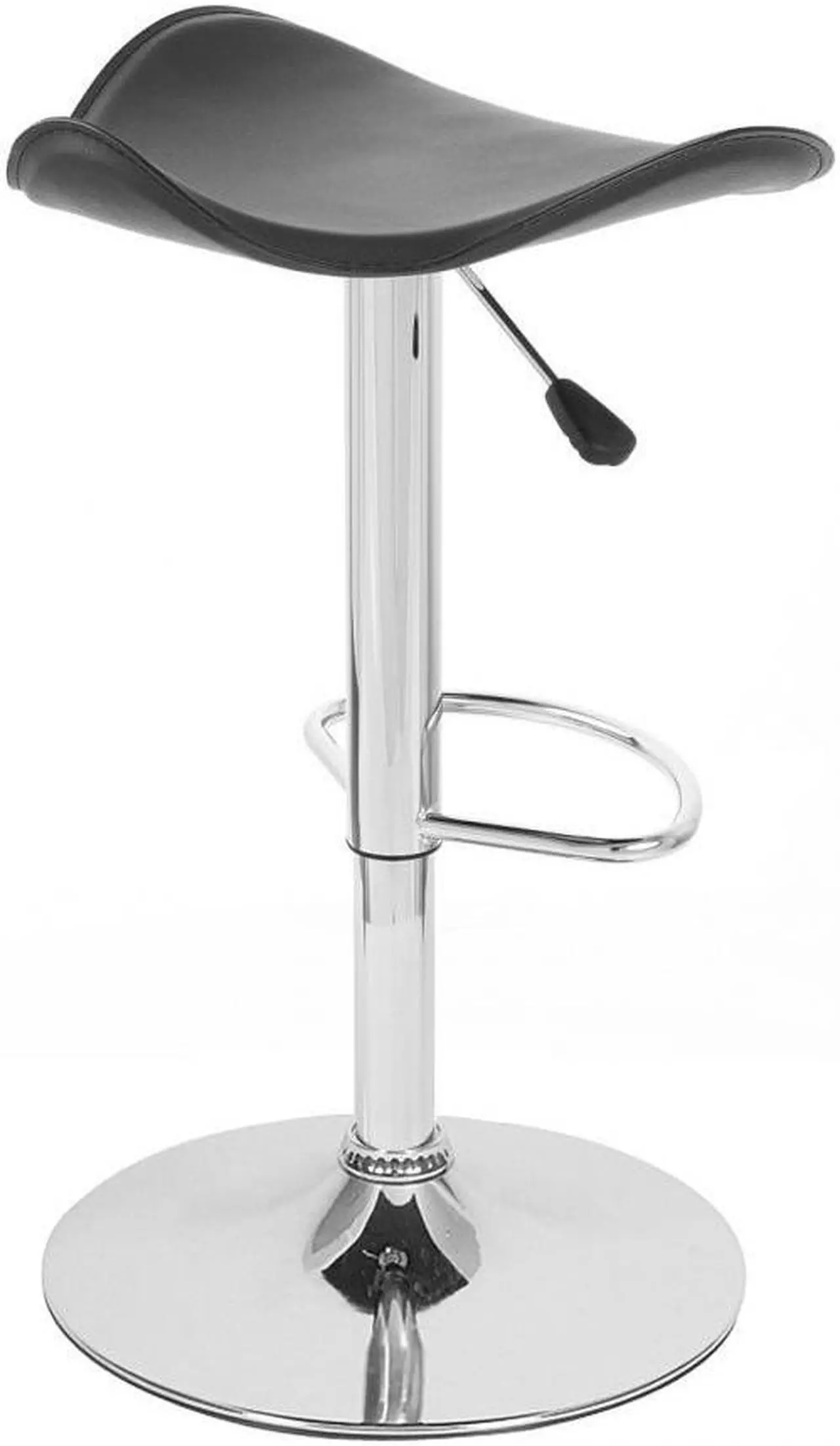 Alt view image 2 of 5 - Gamma Contemporary "Leather" Adjustable Barstool - Black Licorice