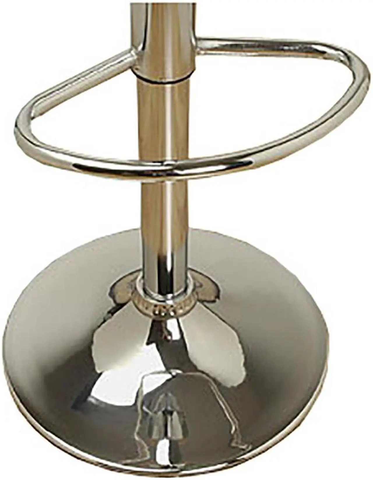 Alt view image 5 of 7 - Set of 2 Modern Home Boris Contemporary Adjustable Height Bar/Counter Stool - Chrome Base/Footrest Barstool (Coffee Brown)