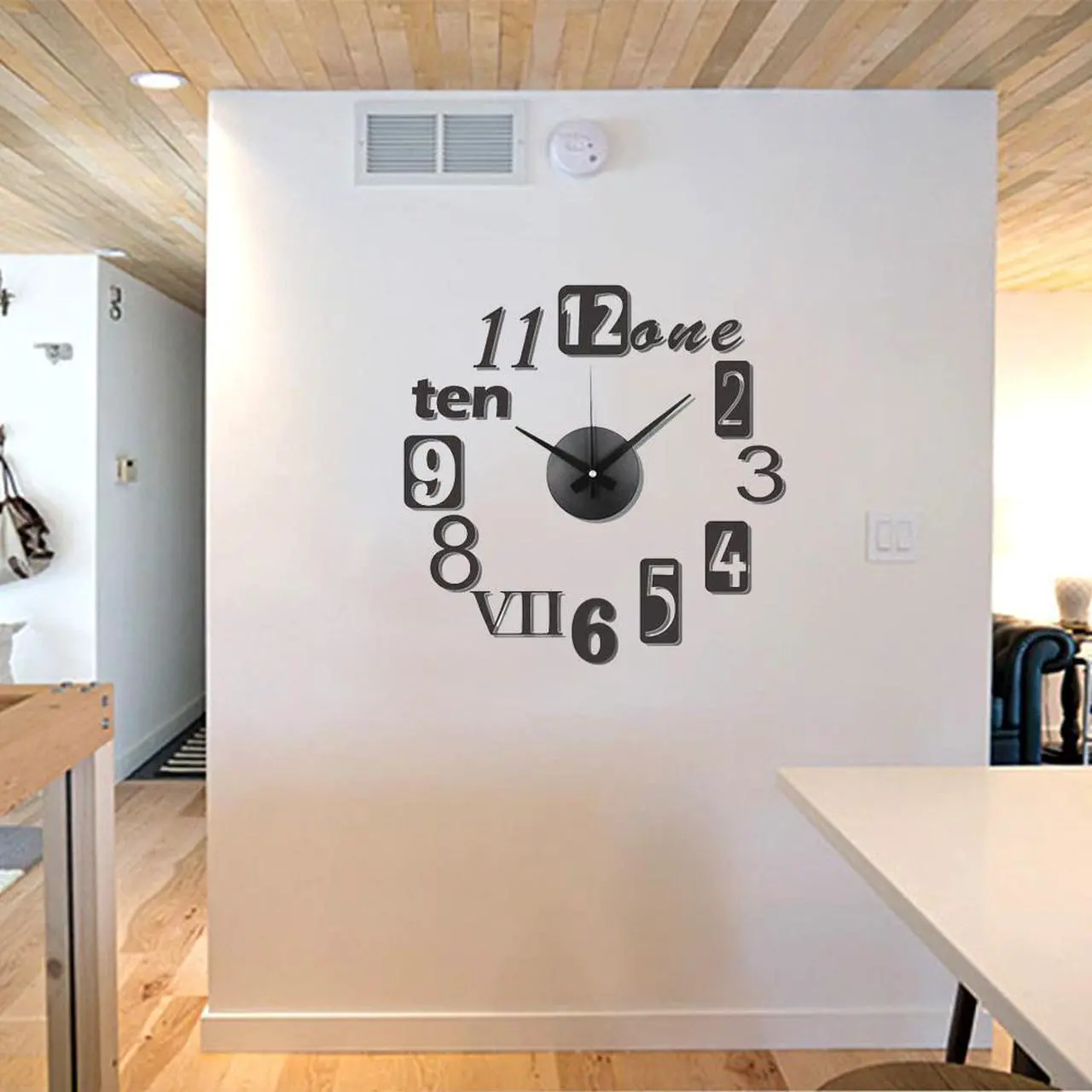 Alt view image 2 of 2 - Modern Home Self Adhesive DIY 3D Wall Clock - Silo