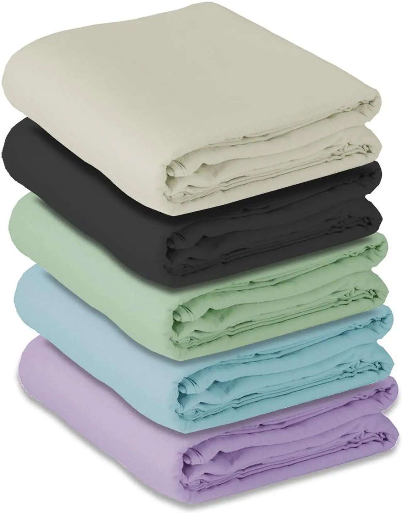 Alt view image 2 of 4 - Royal Massage Deluxe Flannel 3pc Sheet Set - Face Cover, Fitted and Flat Sheet - Cornflower Blue