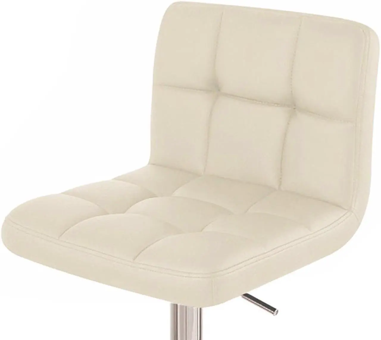 Alt view image 4 of 7 - Modern Home Boris Contemporary Adjustable Height Bar/Counter Stool - Chrome Base/Footrest Barstool (Cream)