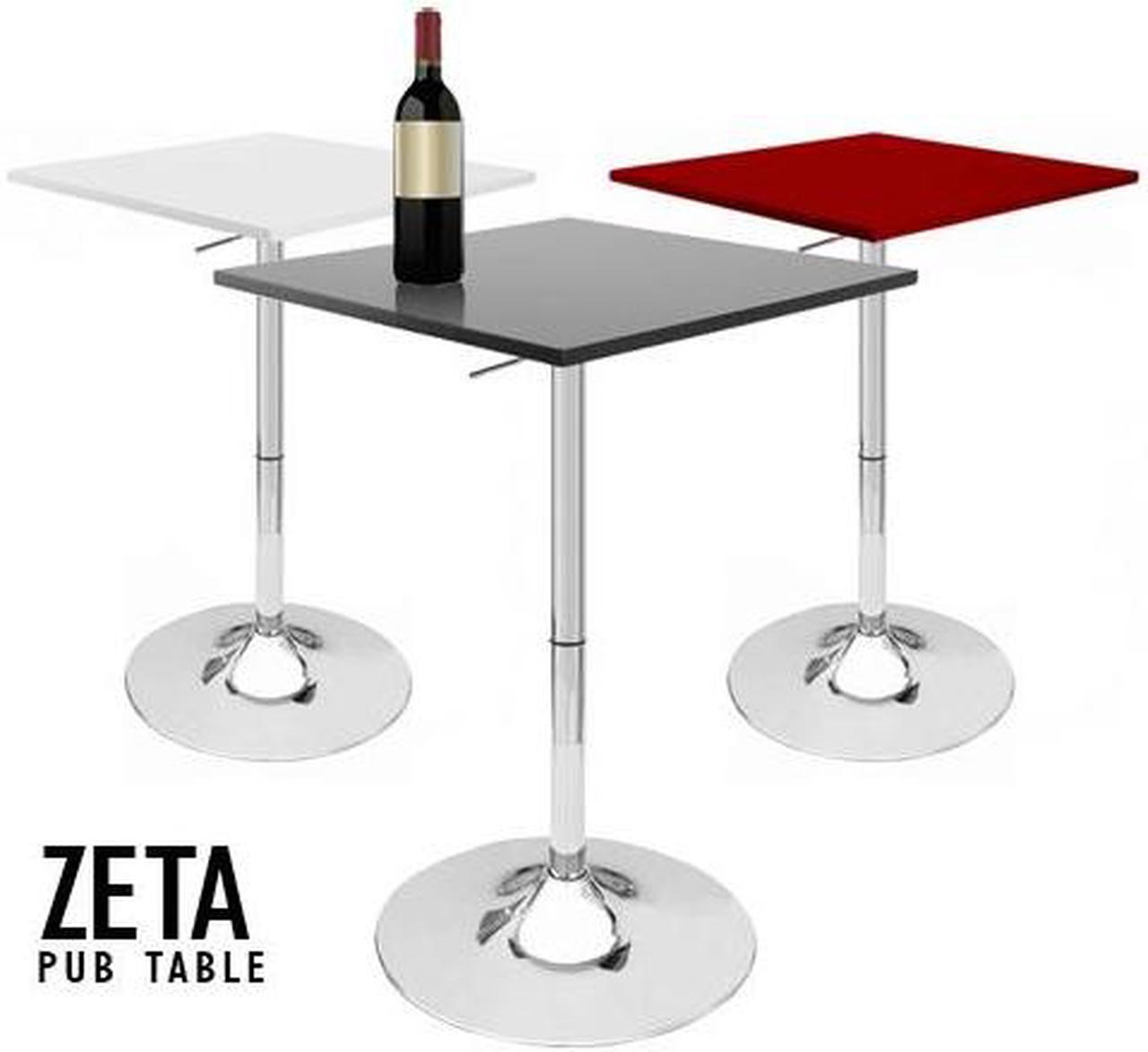Alt view image 4 of 7 - Modern Home Zeta Contemporary Adjustable Height 24" Bar Table (Black)