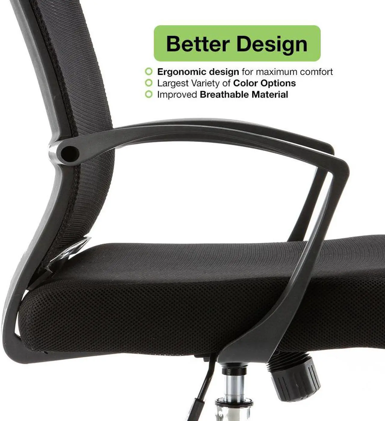 Alt view image 7 of 7 - Modern Home Zuna Mid-Back Office Chair - White/Blue