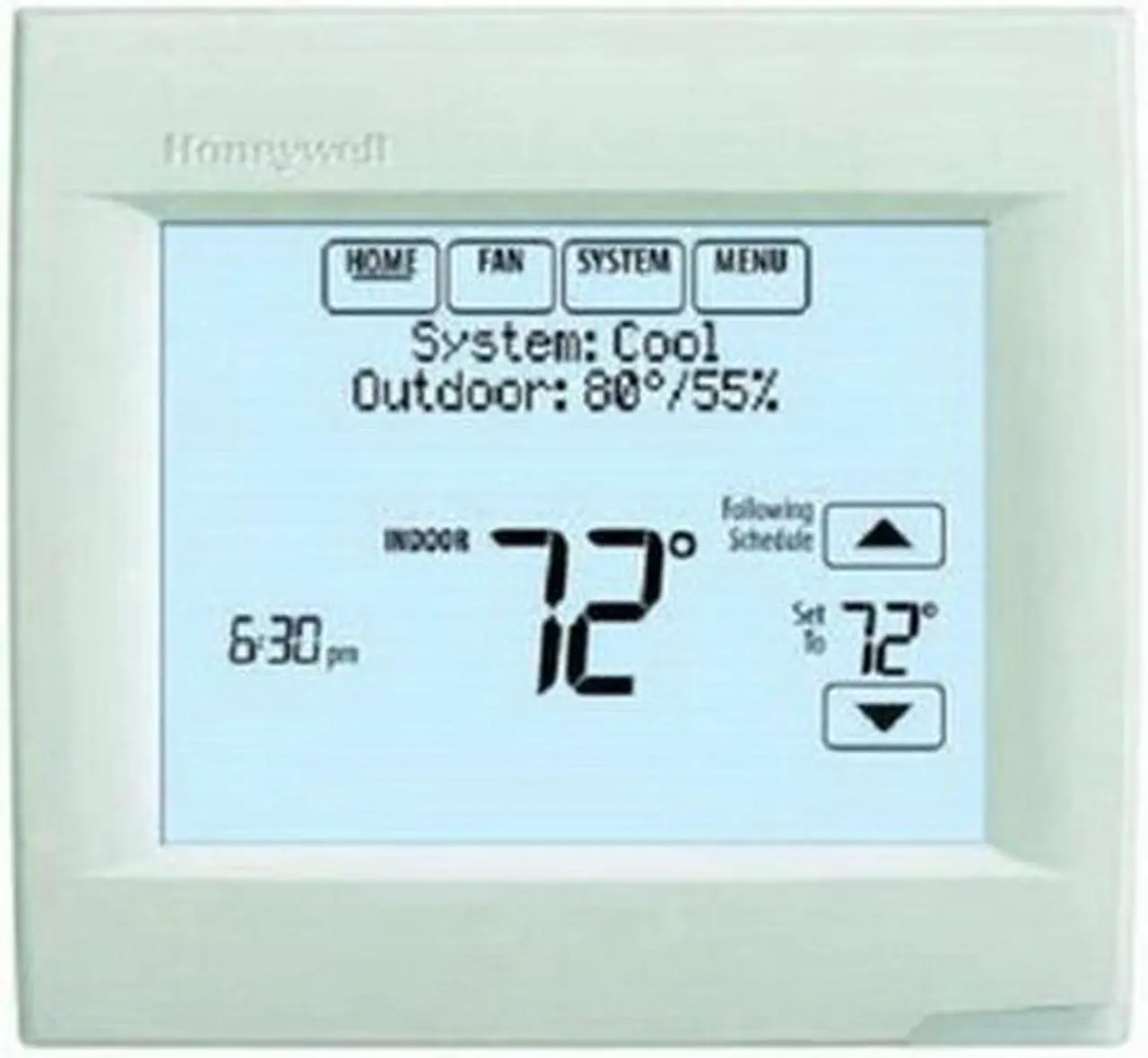 Alt view image 2 of 14 - Honeywell TH8110R1008 VisionPRO 8000 Arctic White Touch Screen Programmable Thermostat, 18 To 30 VAC/750 mV