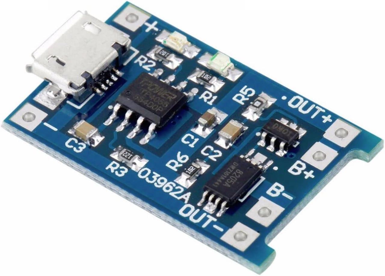 Alt view image 4 of 6 - 2pcs TP4056 5V 1A Micro USB 18650 Lithium Battery Charging and Protection Board