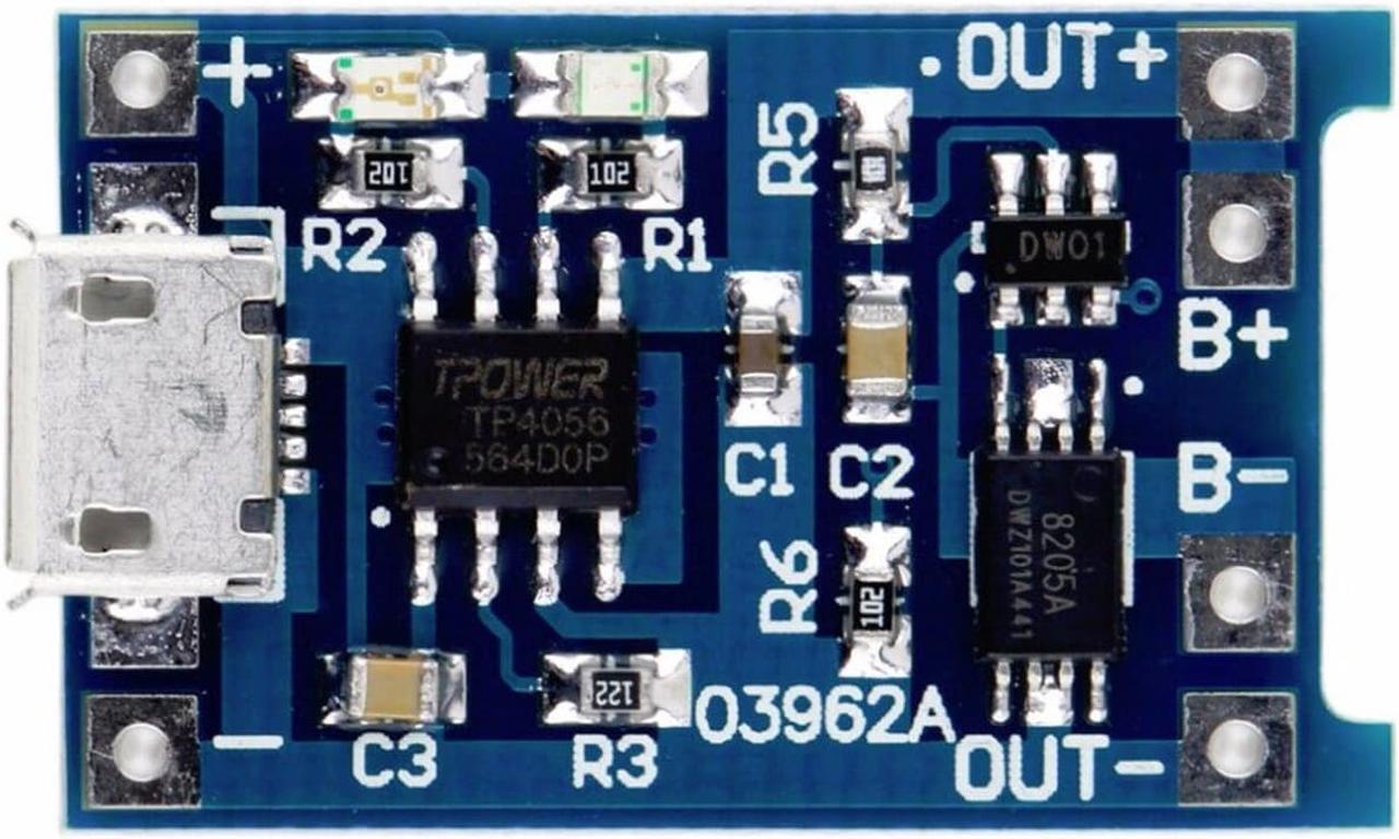 Alt view image 2 of 6 - 2pcs TP4056 5V 1A Micro USB 18650 Lithium Battery Charging and Protection Board