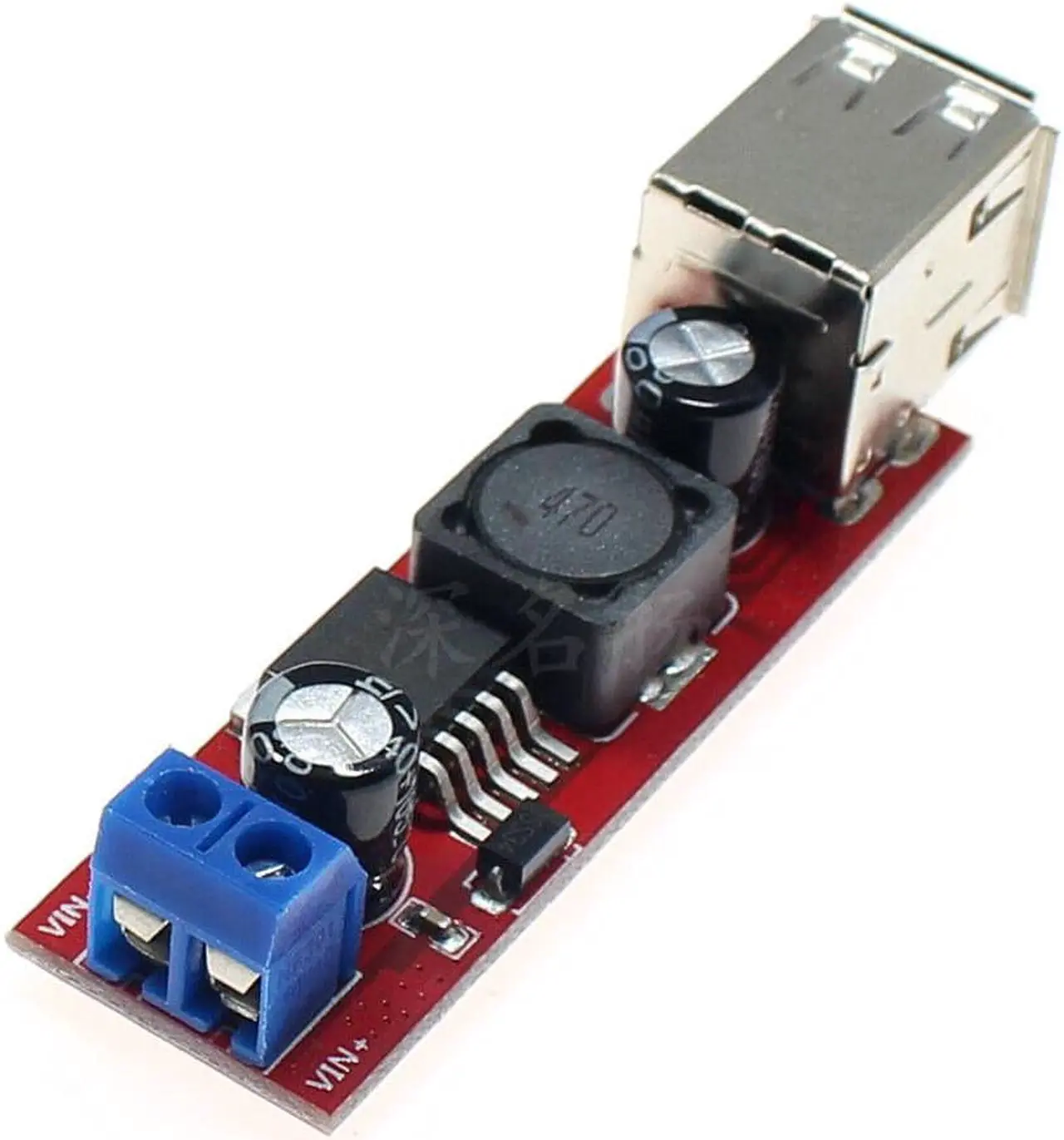 Alt view image 2 of 6 - Dual USB LM2596 5V 3A Voltage Step-down Buck Module 6-40V IN w/ Screw Terminals