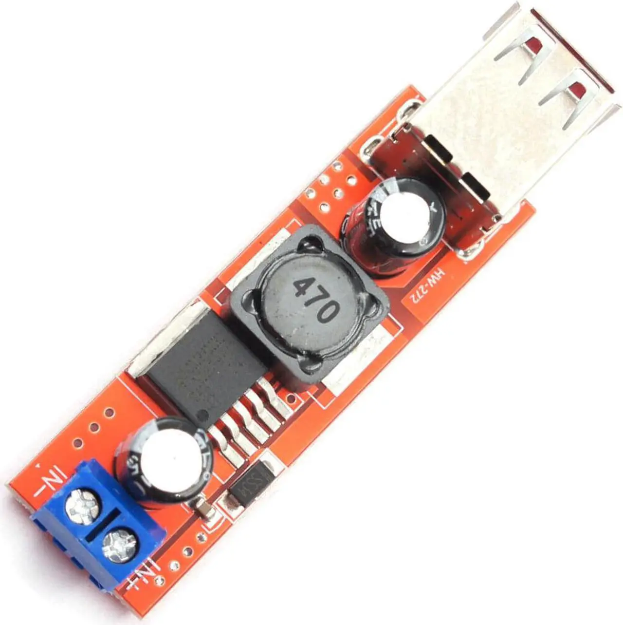 Alt view image 5 of 6 - Dual USB LM2596 5V 3A Voltage Step-down Buck Module 6-40V IN w/ Screw Terminals
