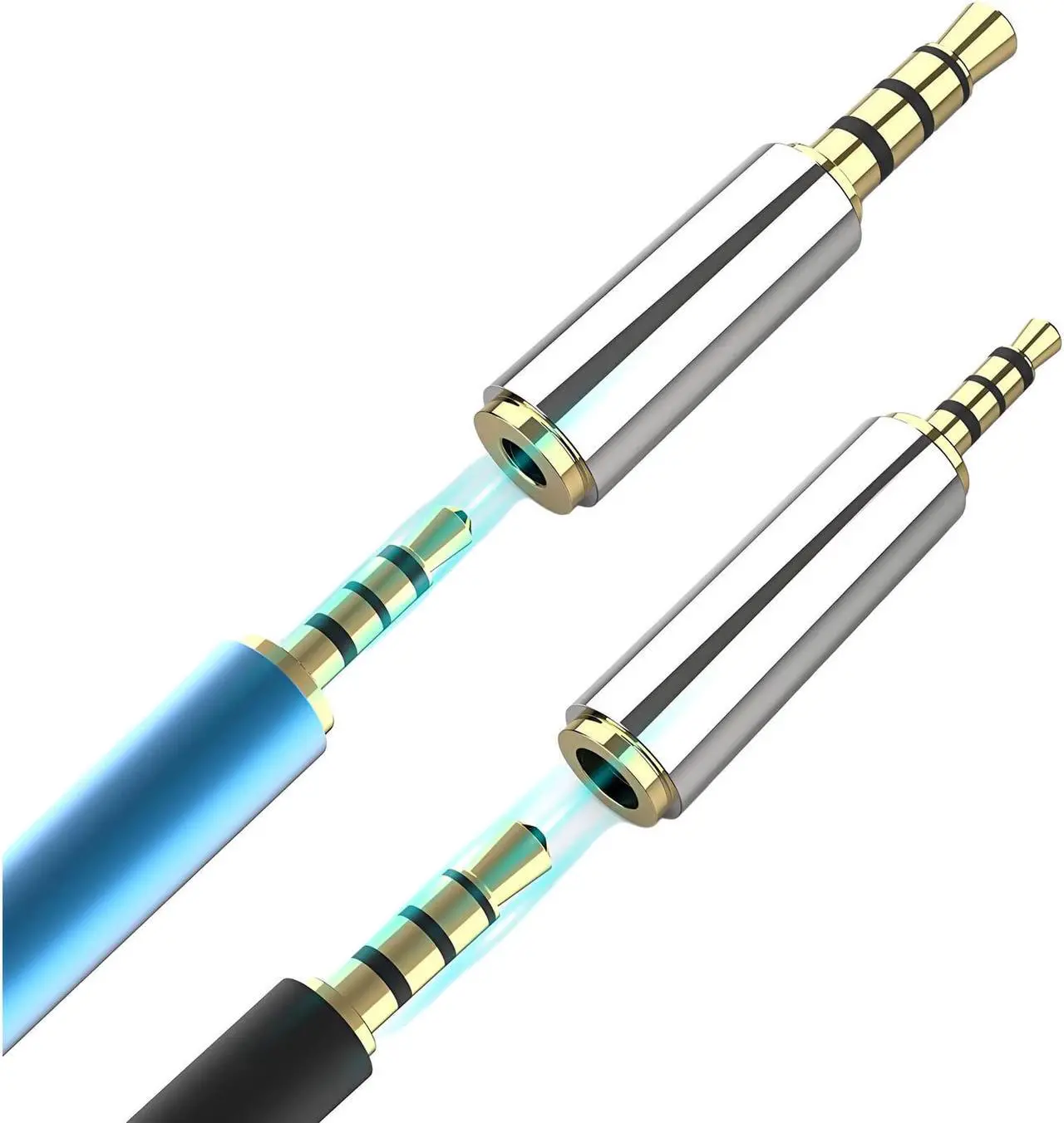 Alt view image 6 of 7 - 4pc Combo 2.5mm 3.5mm Male Female Aux Audio Adapter Stereo Headphone Mic TRRS