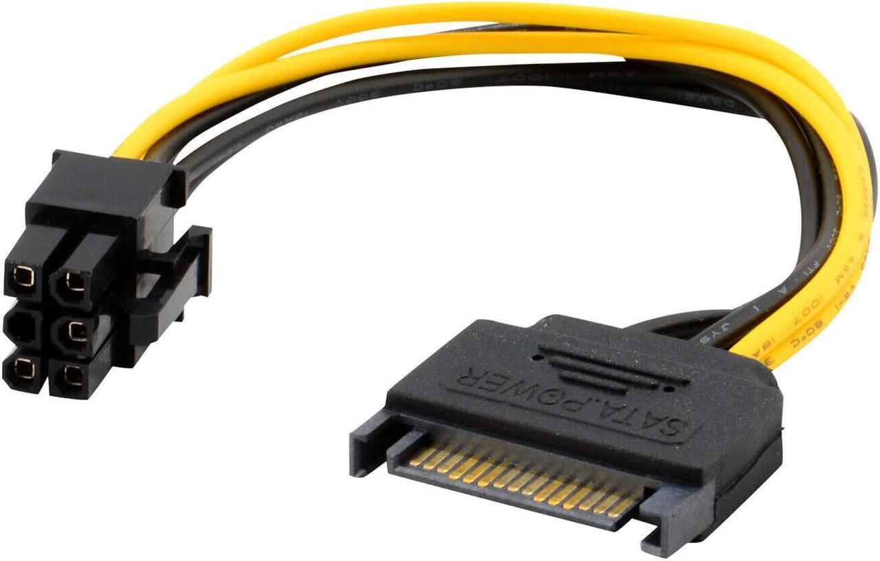 Main image of 15pin SATA Power to 6pin PCIe PCI-e PCI Express Adapter Cable for Video Card