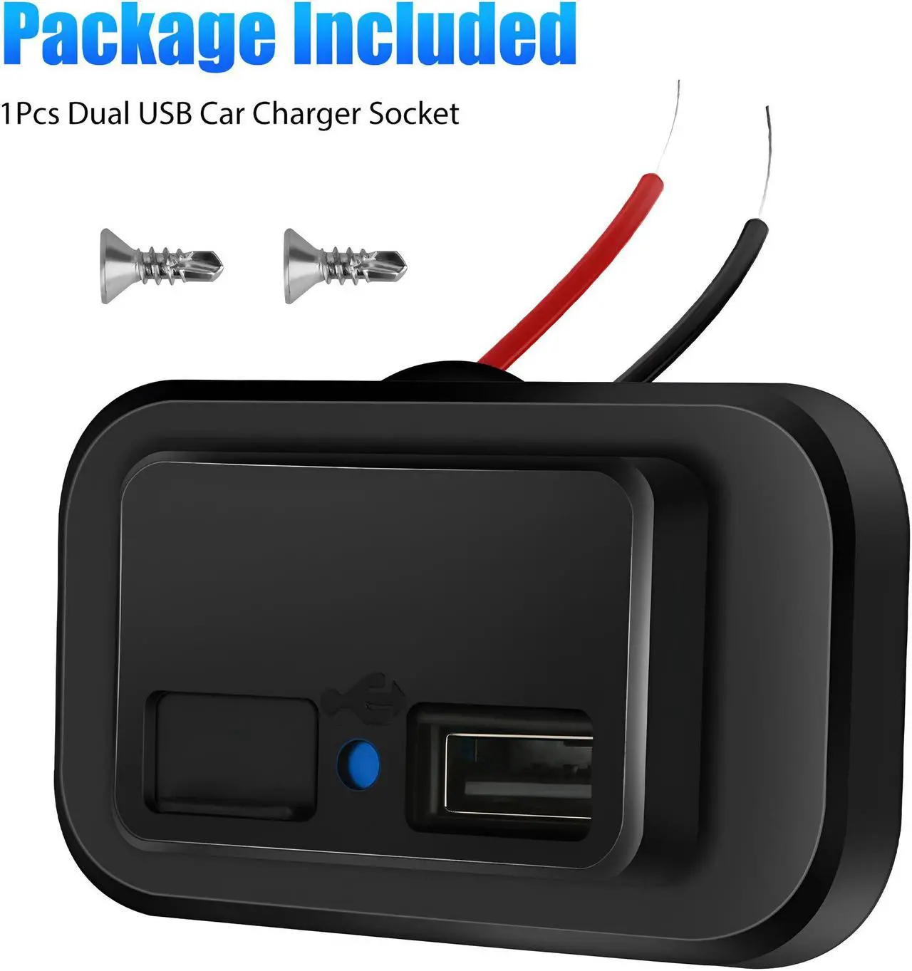 Alt view image 2 of 6 - 12V USB Outlet Automotive USB Port Panel Mount 12V USB Charger Multi Port Switch Panel Car Charger Socket Power Dual Port 12V 24V Quick Car Charger for Cars Bus ATV RV Boat Truck, 3.1A