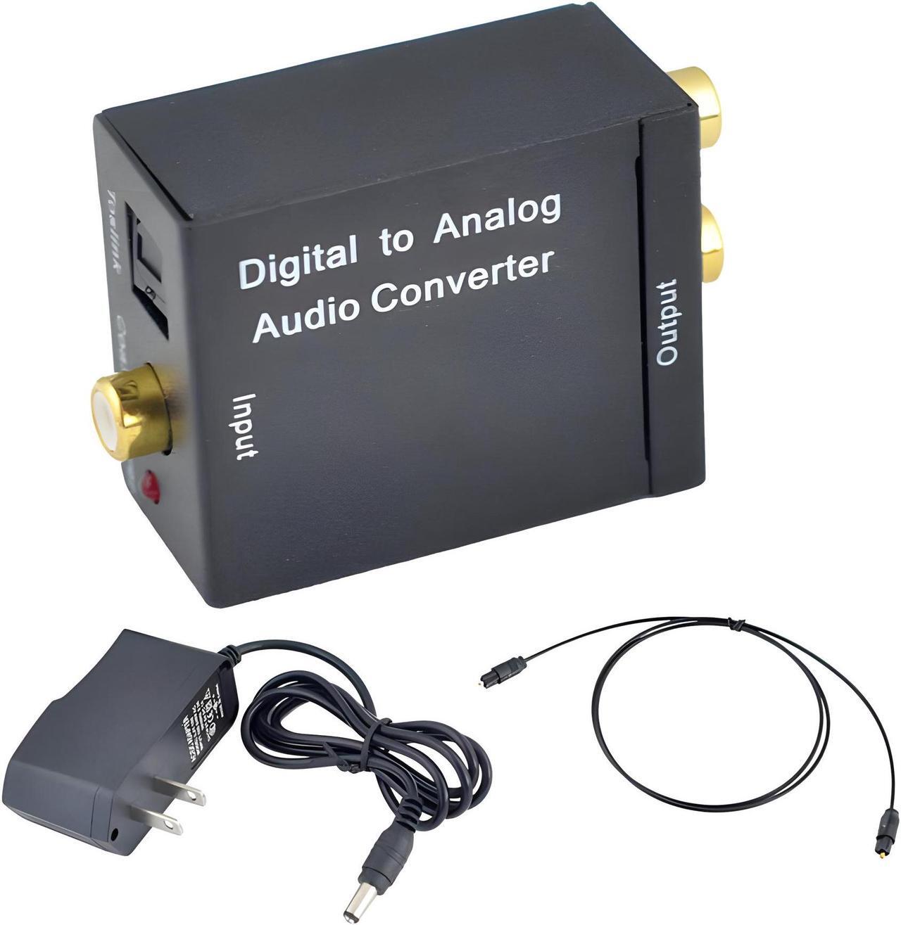 Main image of Digital SPDIF Optical Toslink Coax to Analog RCA Audio Converter + 1M Cable USA