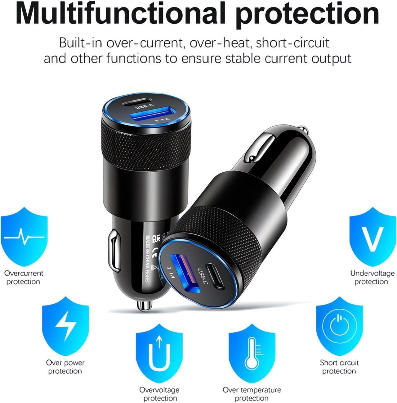 Alt view image 6 of 7 - USB PD 30W Type-C Car Charger Fast Charge Adapter For iPhone 13 12 11 Pro Max Silver
