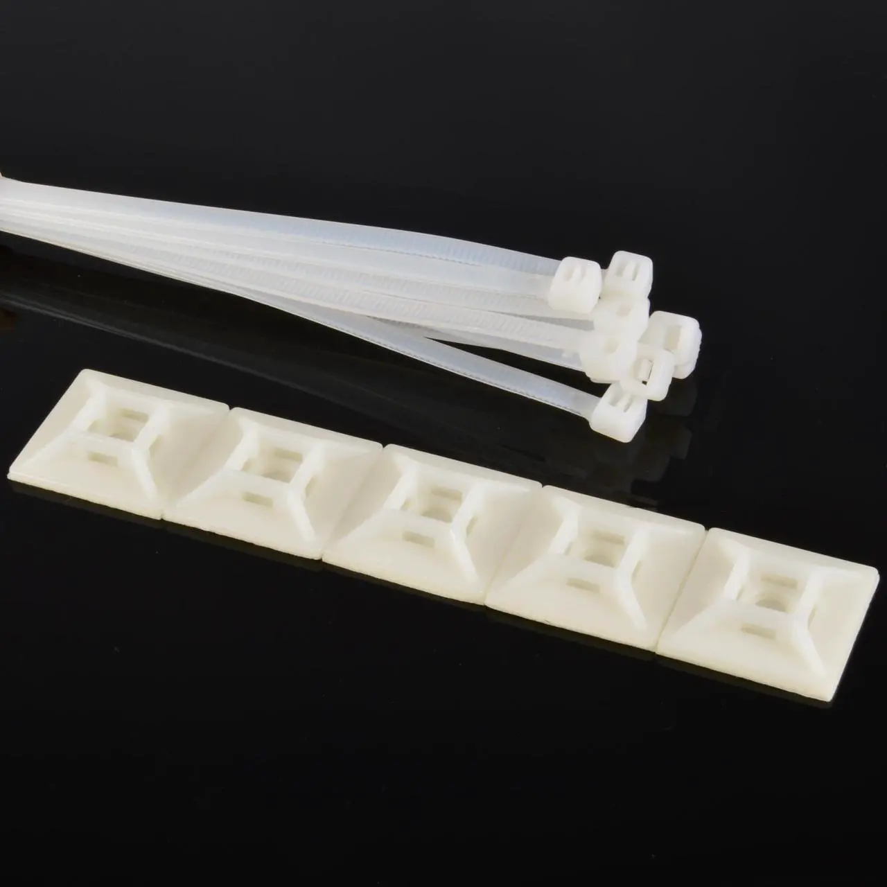 Alt view image 2 of 3 - 25x Zip Tie Mount Kit Self Adhesive Cable Management Cord Organizer Holder Large
