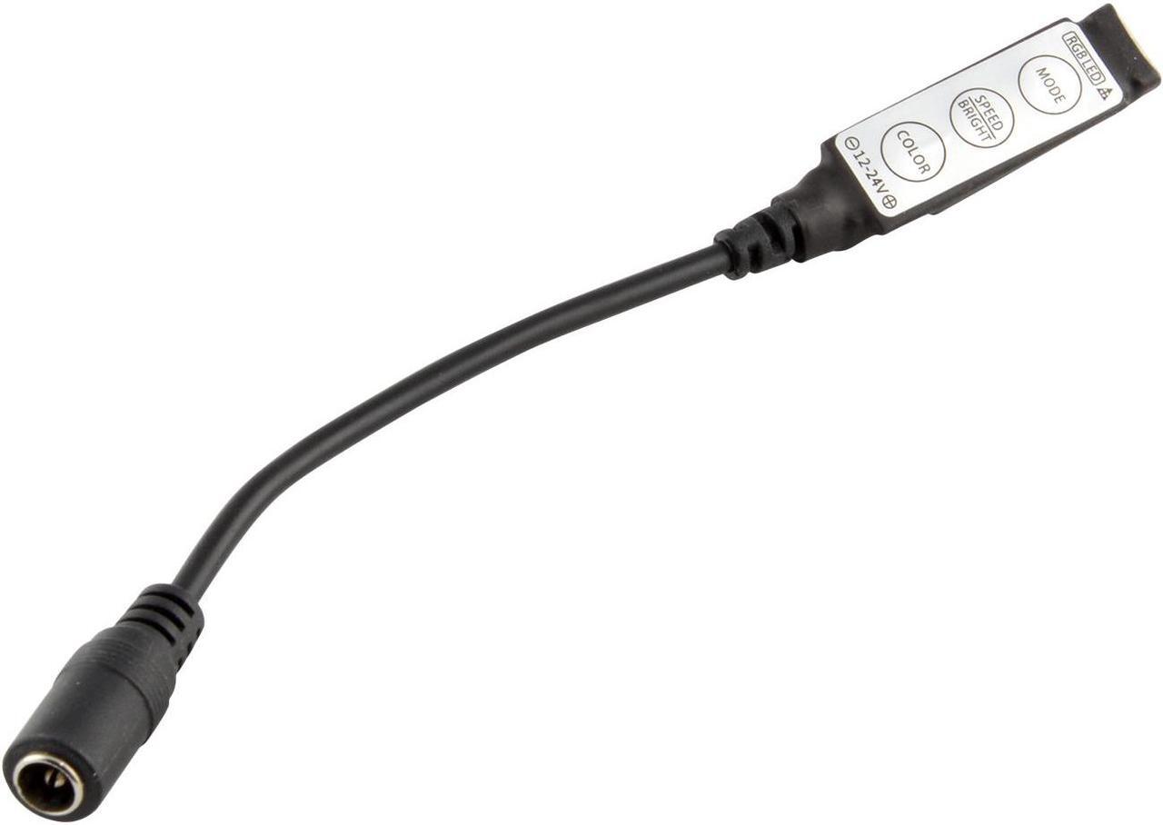 Alt view image 2 of 2 - Low-profile Inline Controller for RGB LED Strip Light, Black 5 Pack
