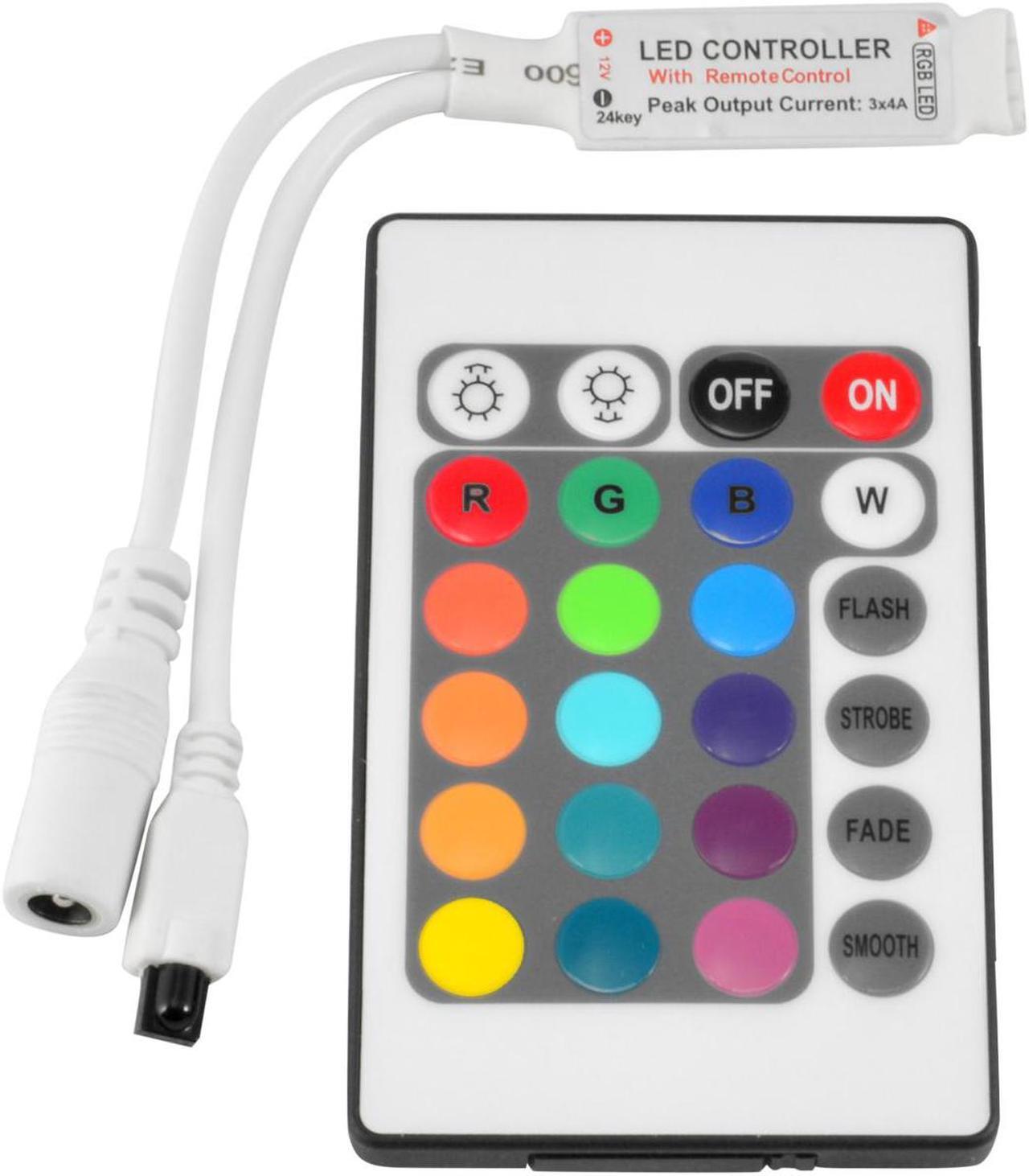 Main image of ABI Inline IR Controller with 24 Key Remote for 12V RGB LED Strip Light