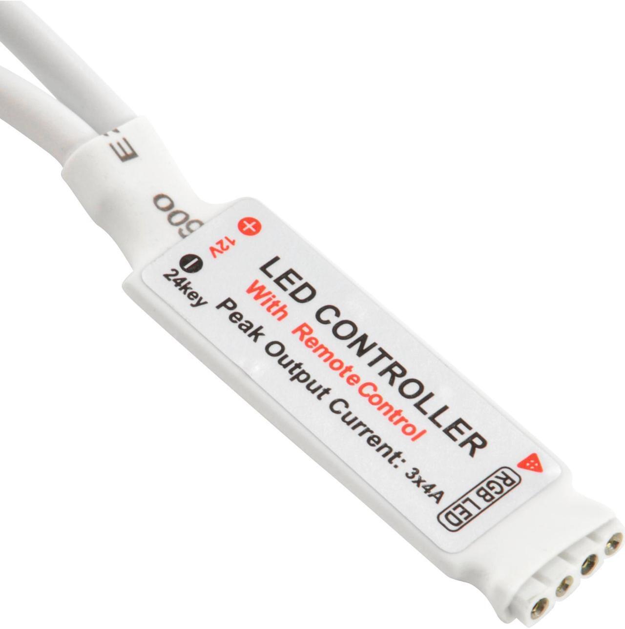 Alt view image 3 of 5 - ABI Inline IR Controller with 24 Key Remote for 12V RGB LED Strip Light