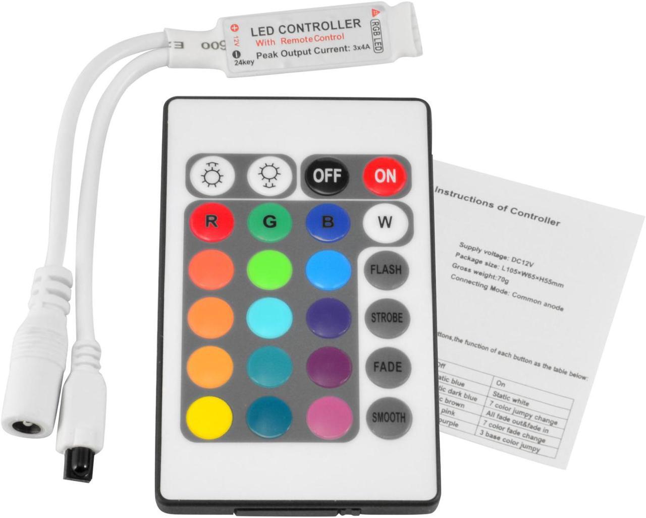 Alt view image 2 of 5 - ABI Inline IR Controller with 24 Key Remote for 12V RGB LED Strip Light