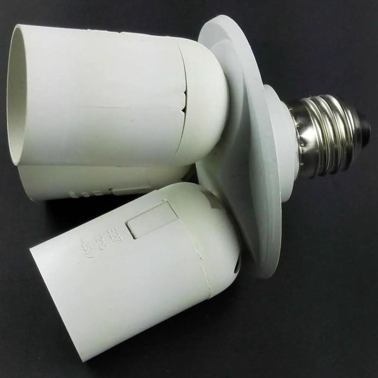 Alt view image 4 of 4 - 3 to 1 Light Socket E26 Splitter Lamp Base Adapter for Standard LED & CFL Bulbs
