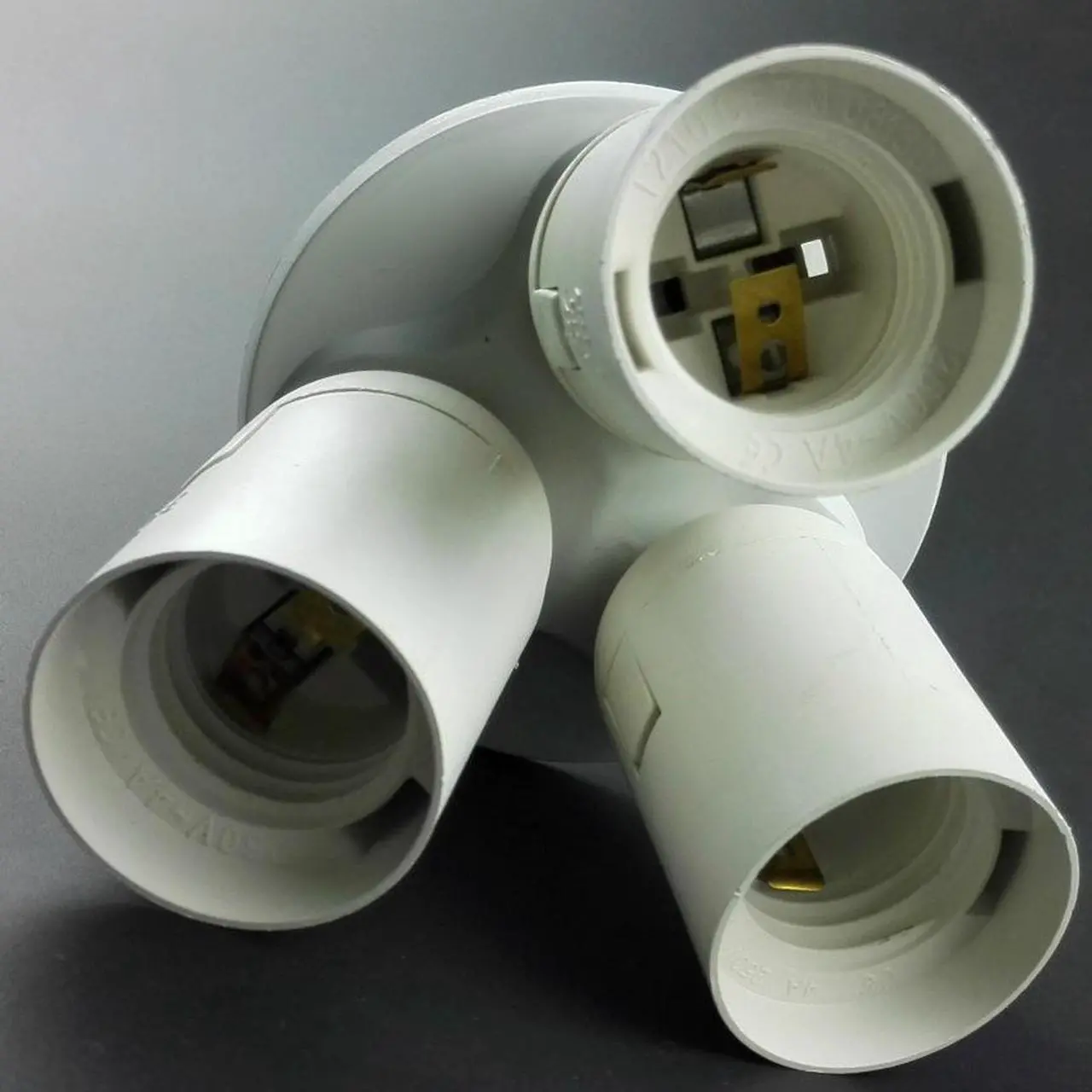Alt view image 2 of 4 - 3 to 1 Light Socket E26 Splitter Lamp Base Adapter for Standard LED & CFL Bulbs