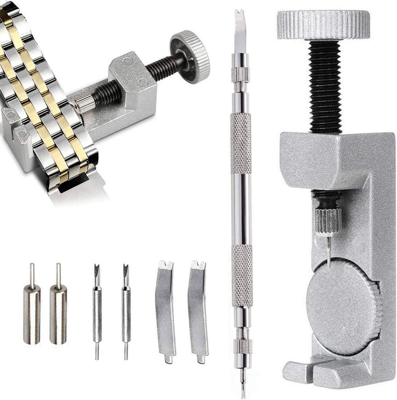 Alt view image 5 of 6 - Watch Repair Tool Kit with Spring Bar Tool - to Adjust, Remove and Replace Watch Bands, Watch Straps and Watch Pins, Includes 6 Interchangeable Tips and 4 Extra Pins