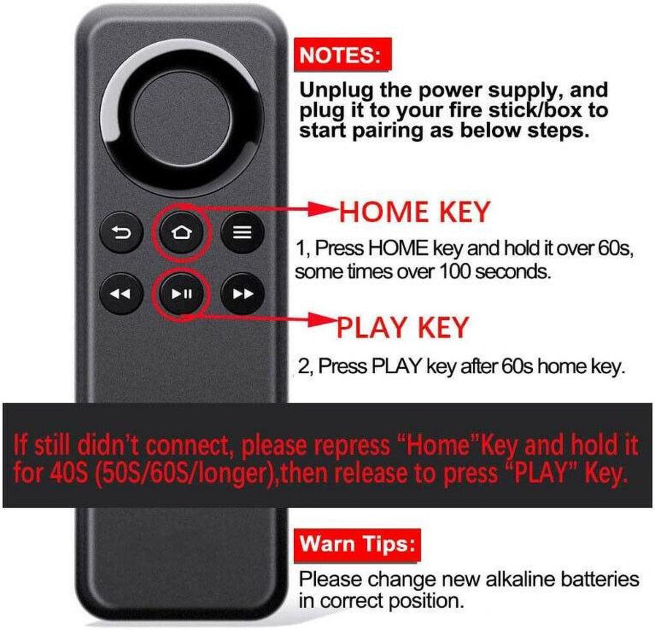 Alt view image 6 of 7 - Remote Control for Amazon Fire TV Stick & Box CV98LM Replacement Bluetooth