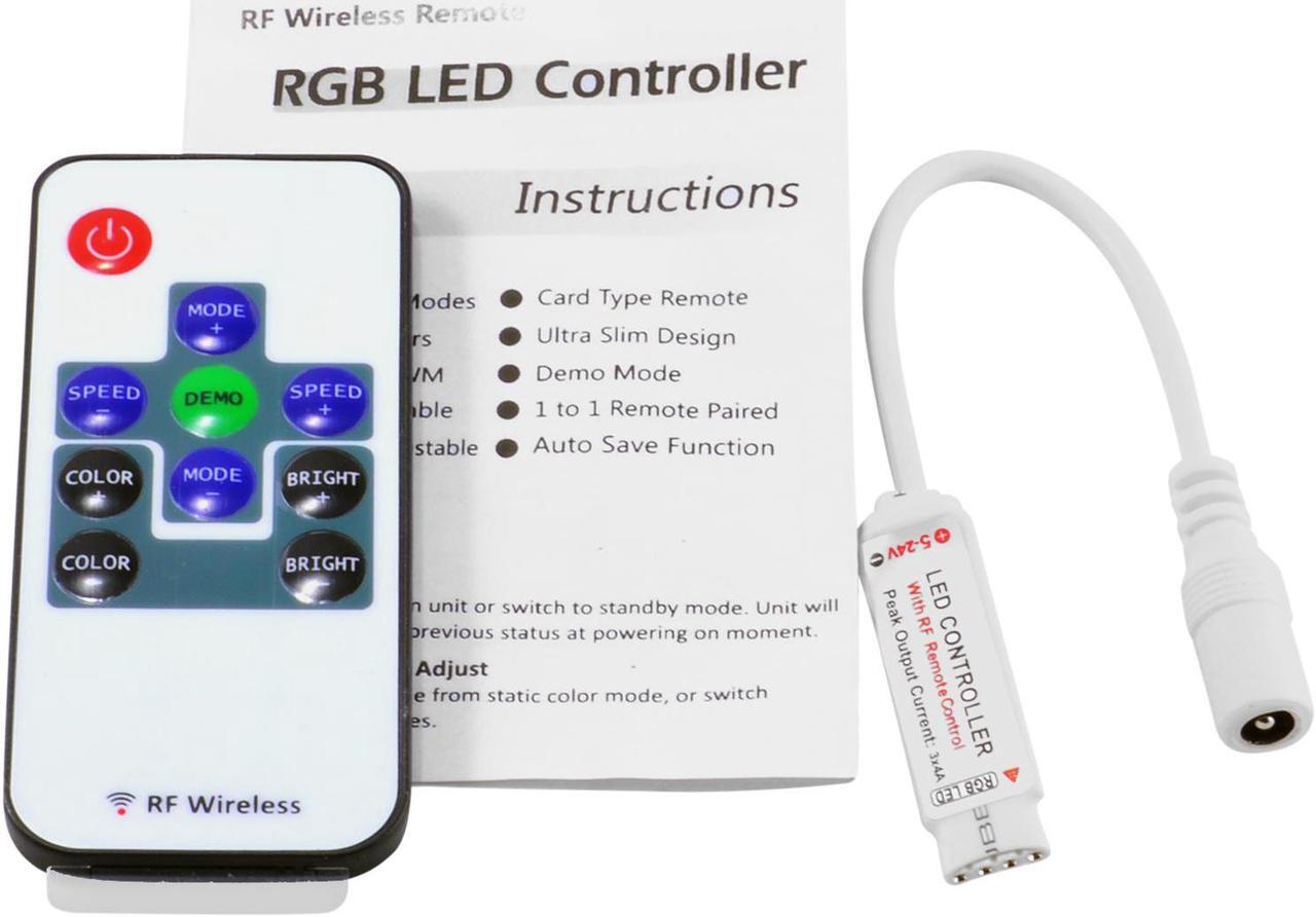 Alt view image 2 of 2 - Inline RF Controller with Remote for RGB LED Strip Light