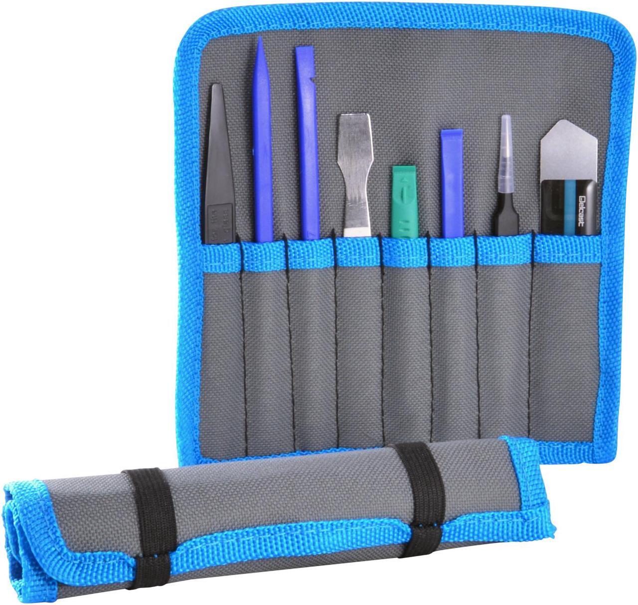 Alt view image 2 of 7 - Delcast Professional Opening Pry Tool Repair Kit with Non-Abrasive Nylon Spudgers and Anti-Static Tweezers, 8 Piece Set