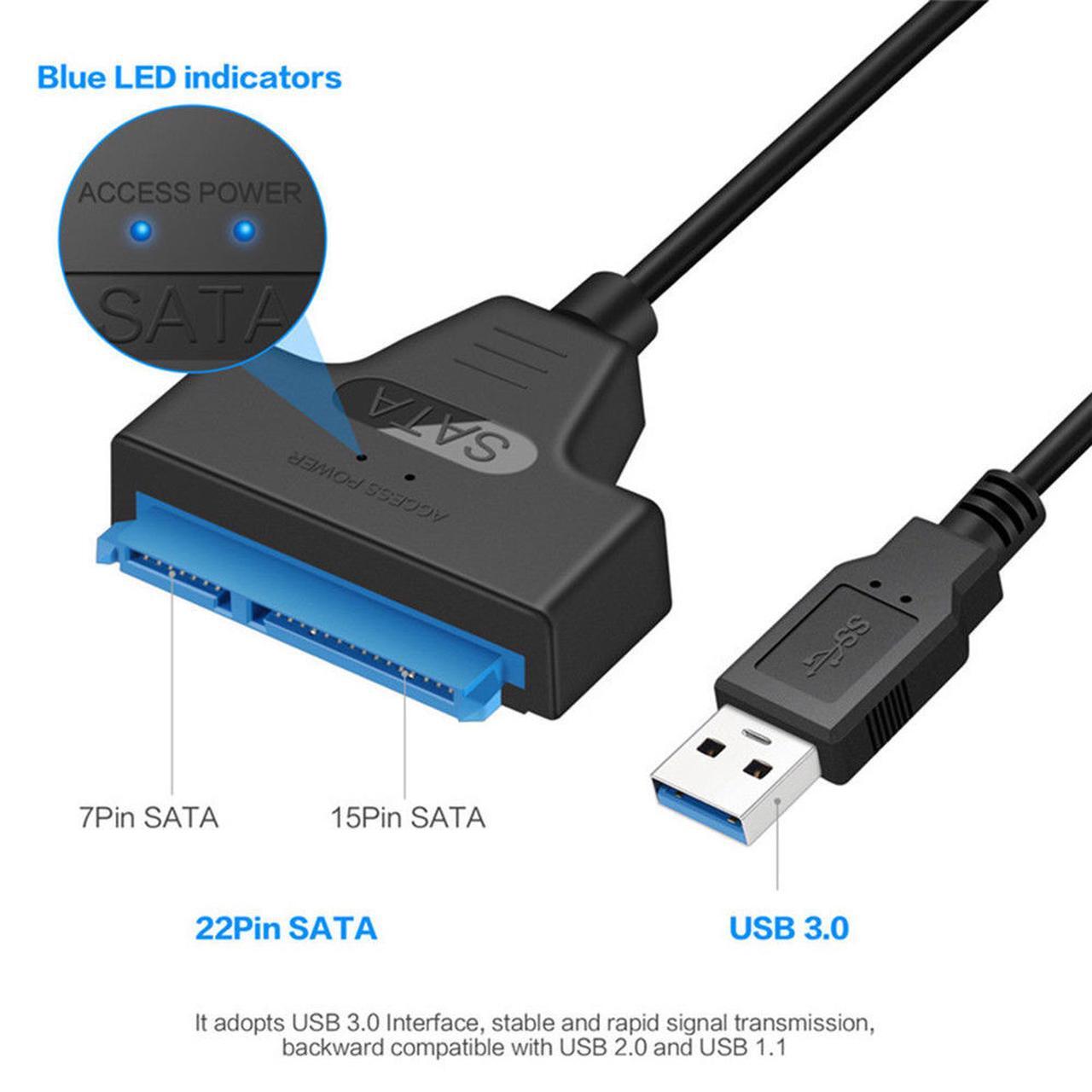 JacobsParts USB 3.0 to SATA III SSD HDD  2.5" Hard Drive Adapter Cable, Supports UASP