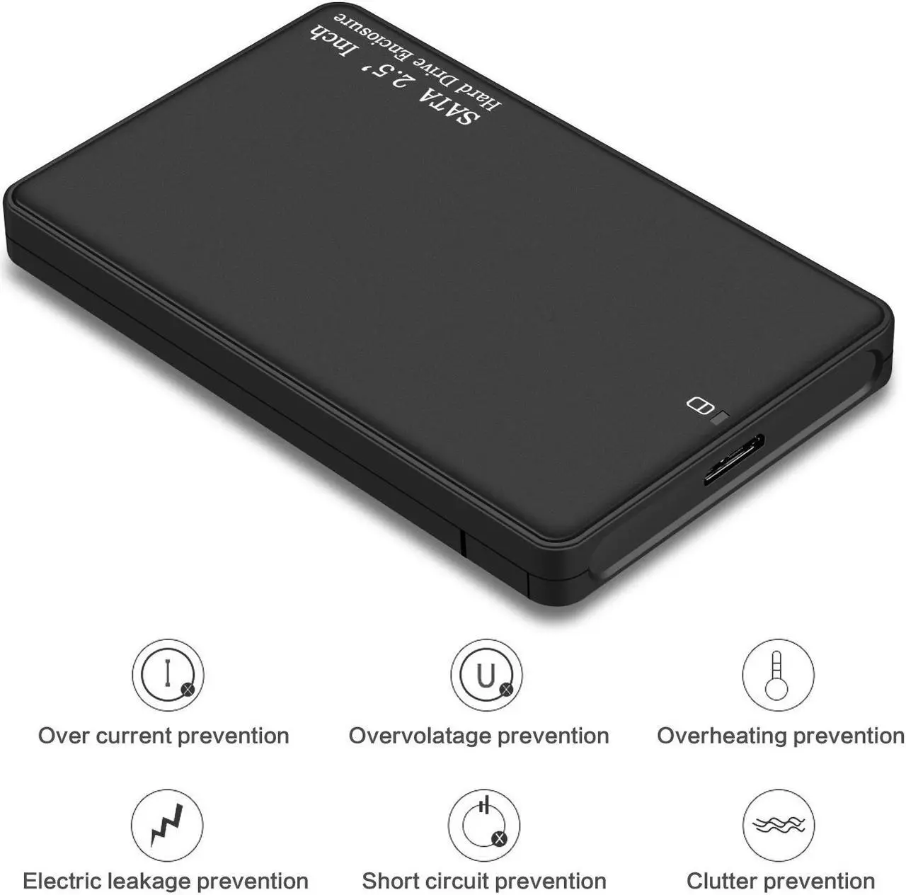 Alt view image 3 of 5 - JacobsParts 2.5" SATA USB 3.0 Tool-Free Hard Drive Disk HDD SSD Enclosure External Case