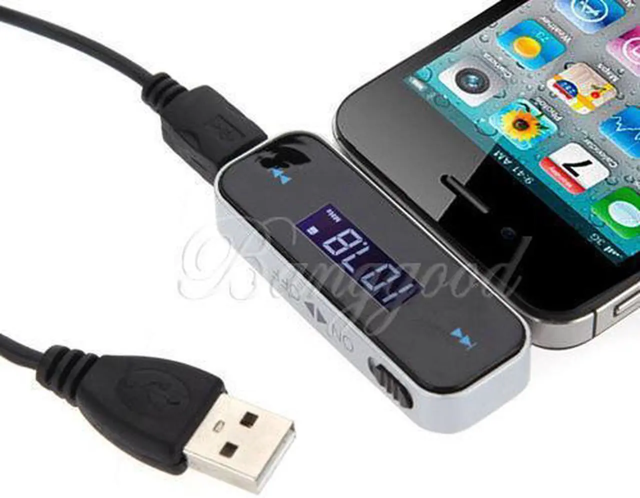 Main image of Universal In-Car Wireless FM Transmitter, Stream Music for Car Stereo System, Smartphone, iPad/iPod, Tablet PCs, MP3/MP4 and Hands Free Talking