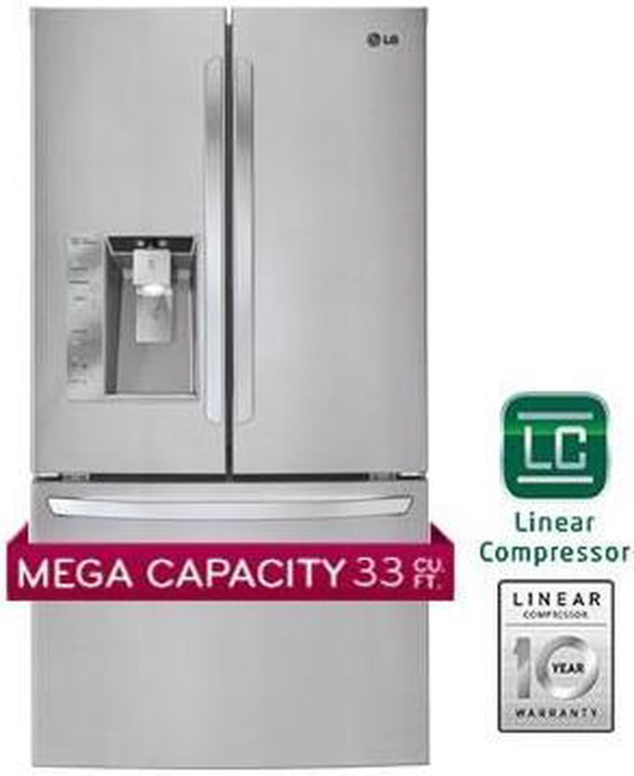 Alt view image 6 of 7 - 32.5 cu. ft. French Door Refrigerator with Spill Protector Tempered Glass Shelves, 4-Compartment Crisper System, Adjustable Gallon Door Bins and External Ice/Water Dispenser