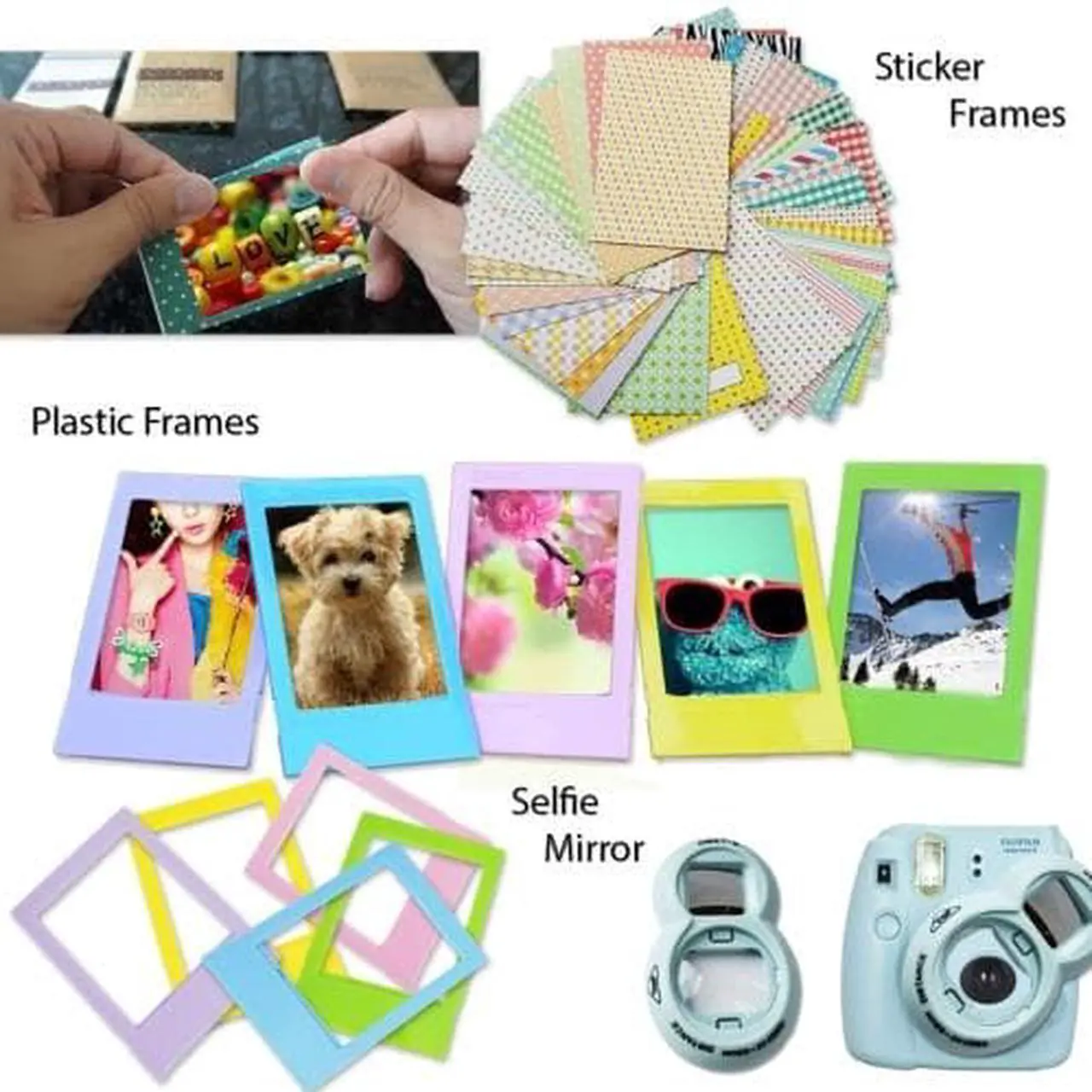 Alt view image 7 of 7 - Fujifilm instax mini 8 accessories KIT RASPBERRY includes - instant film 10 pack +  deluxe bundle for fujifilm instax mini 8 camera