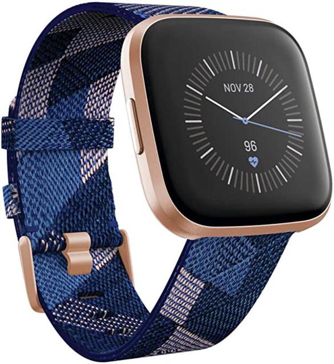 Alt view image 2 of 8 - Fitbit Versa 2 SE Navy Pink Woven