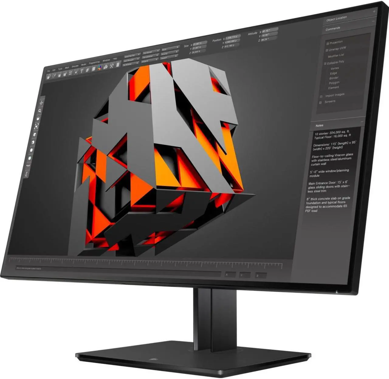 Alt view image 9 of 9 - HP Z32 32" (Actual size 31.5") Ultra HD 3840 x 2160 4K Resolution DisplayPort HDMI Mini-DisplayPort USB Type-C Anti-Glare LED Backlit IPS Monitor