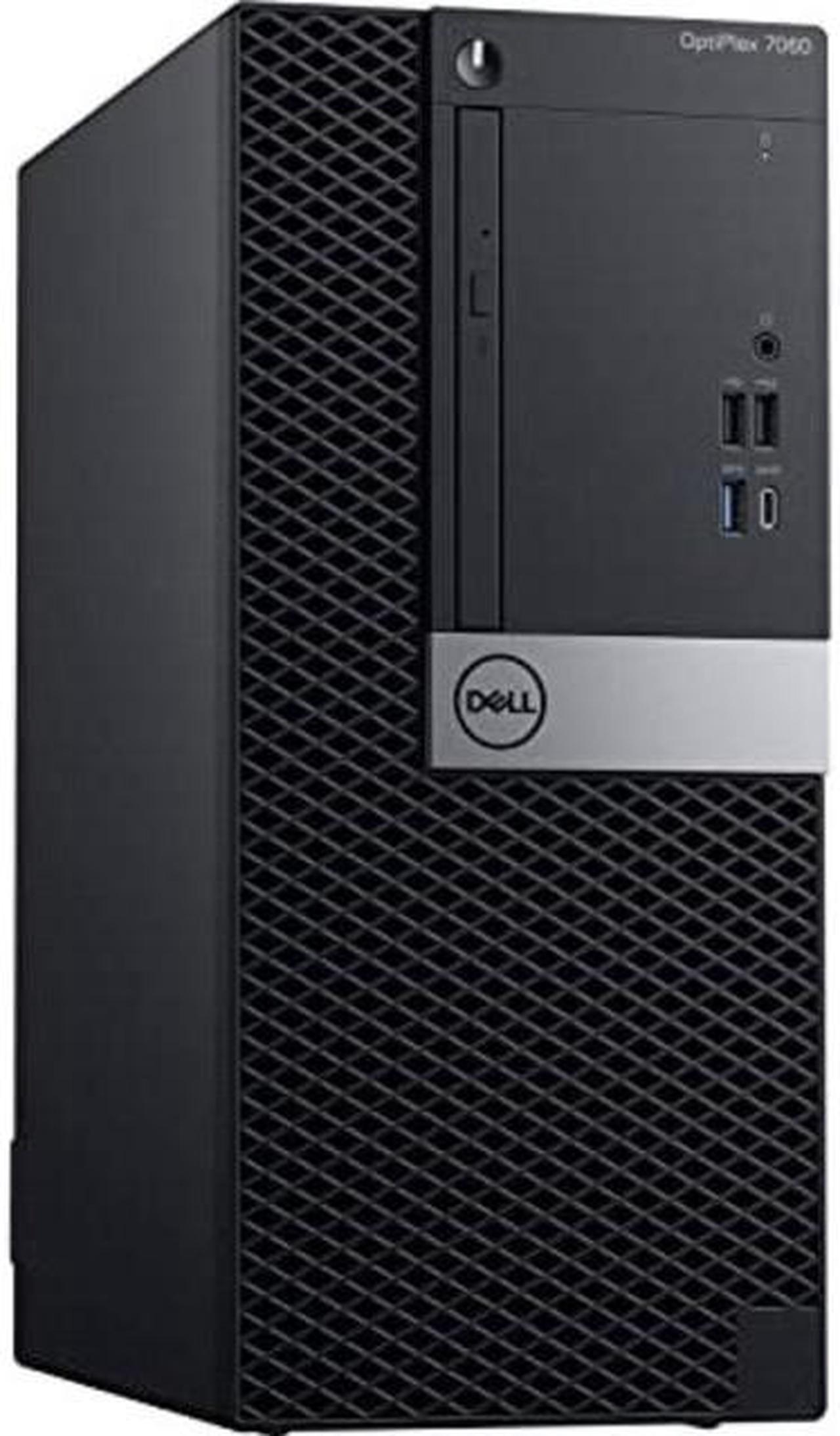 Dell Optiplex 7060 Mini Tower Desktop PC - Intel Core i7-8700 3.2Ghz 6-Core Processor - 16GB (2 x 8GB) 2666Mhz DDR4 Memory - 256GB SATA SSD / 256GB NVME SSD - Windows 10 Professional 64-bit