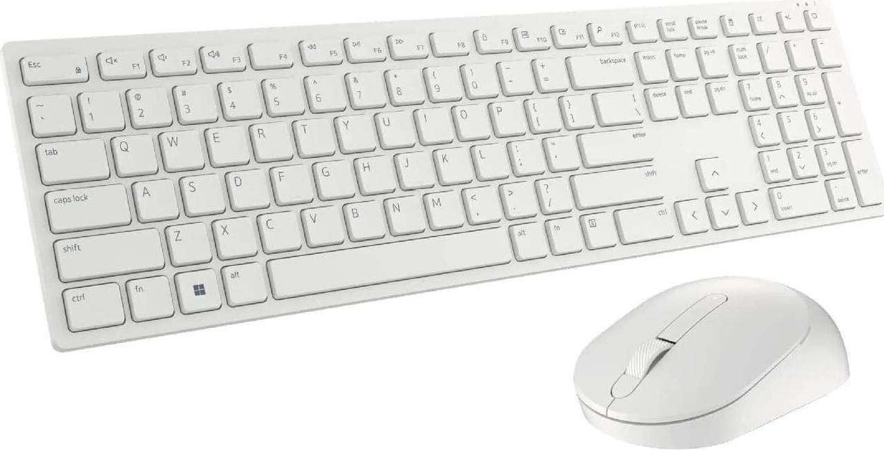 Main image of Dell KM5221WWKB-US Mouse And Keyboard Combo Set With USB Receiver - RF 2.4 GHz - 3 Mouse Buttons - White