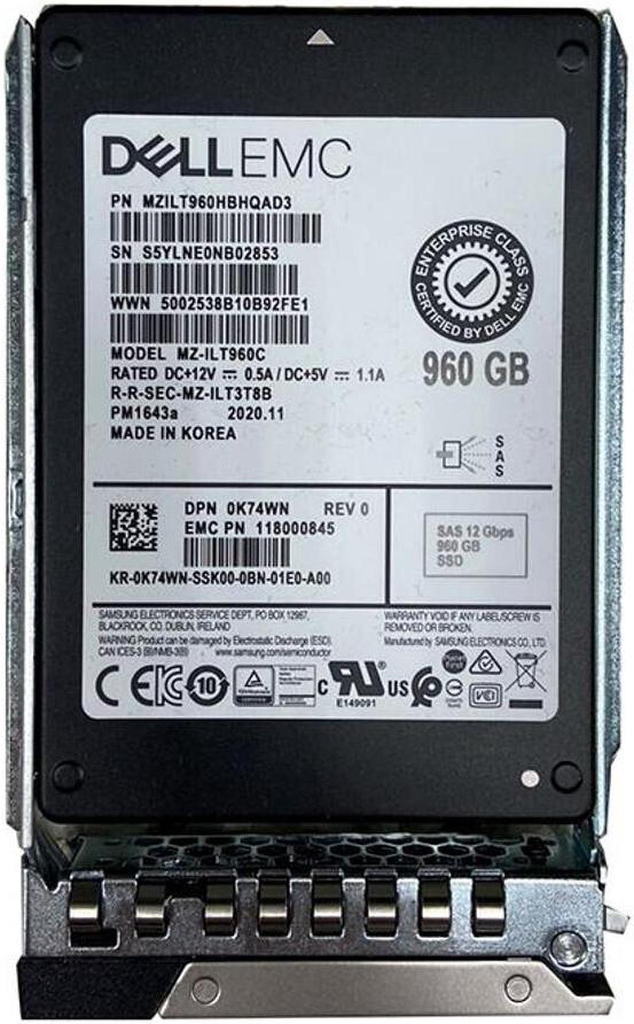 Alt view image 2 of 3 - Dell K74WN 960GB SAS 12GBPS 2.5" SSD MZILT960HBHQAD3 MZ-ILT960C