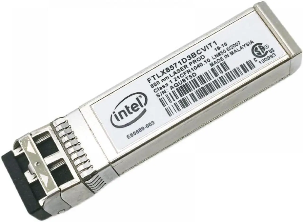 Main image of Intel FTLX8571D3BCVIT1 SFP-Plus Optical Transceiver Module - 1000BASE-SX - 10GBASE-SR - Plug-in Module - 850nm - Broadcom Compatible