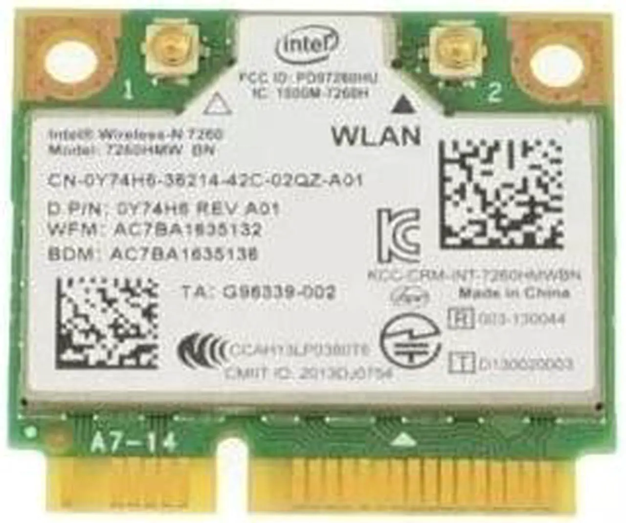Alt view image 5 of 5 - Genuine Dell Inspiron 17R-5737 Series Wireless Bluetooth Card - Y74H6