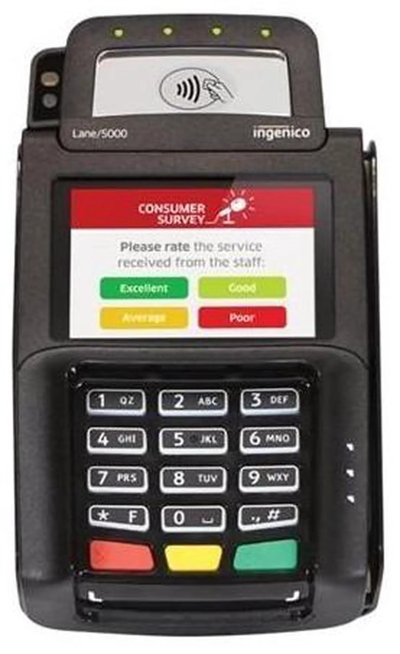 Main image of Ingenico Lane 5000 LAN500-USSCN06A Payment Terminal - 3.5 Inches Color Touchscreen - Backlit Keypad