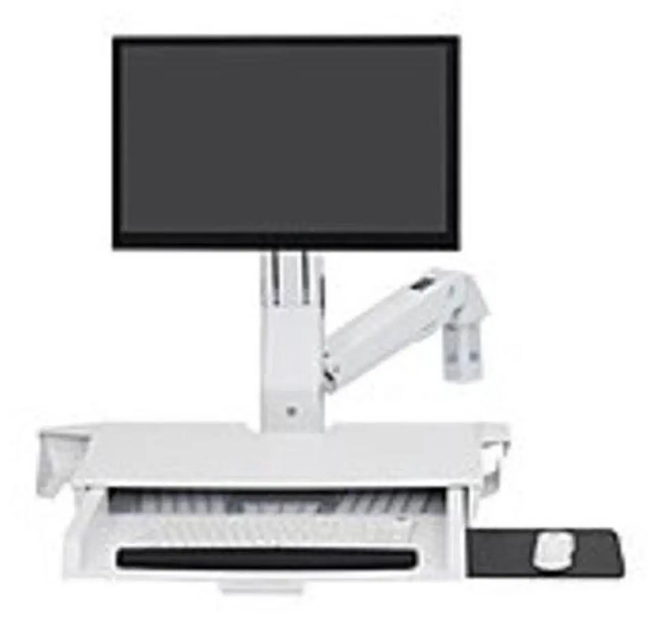 Alt view image 9 of 9 - Ergotron StyleView Sit-Stand Combo Arm with Worksurface - Mounting kit ( mouse holder, wrist rest, bar code scanner holder, VESA adapter, wall mount bracket, keyboard tray, flat horizontal surface bas