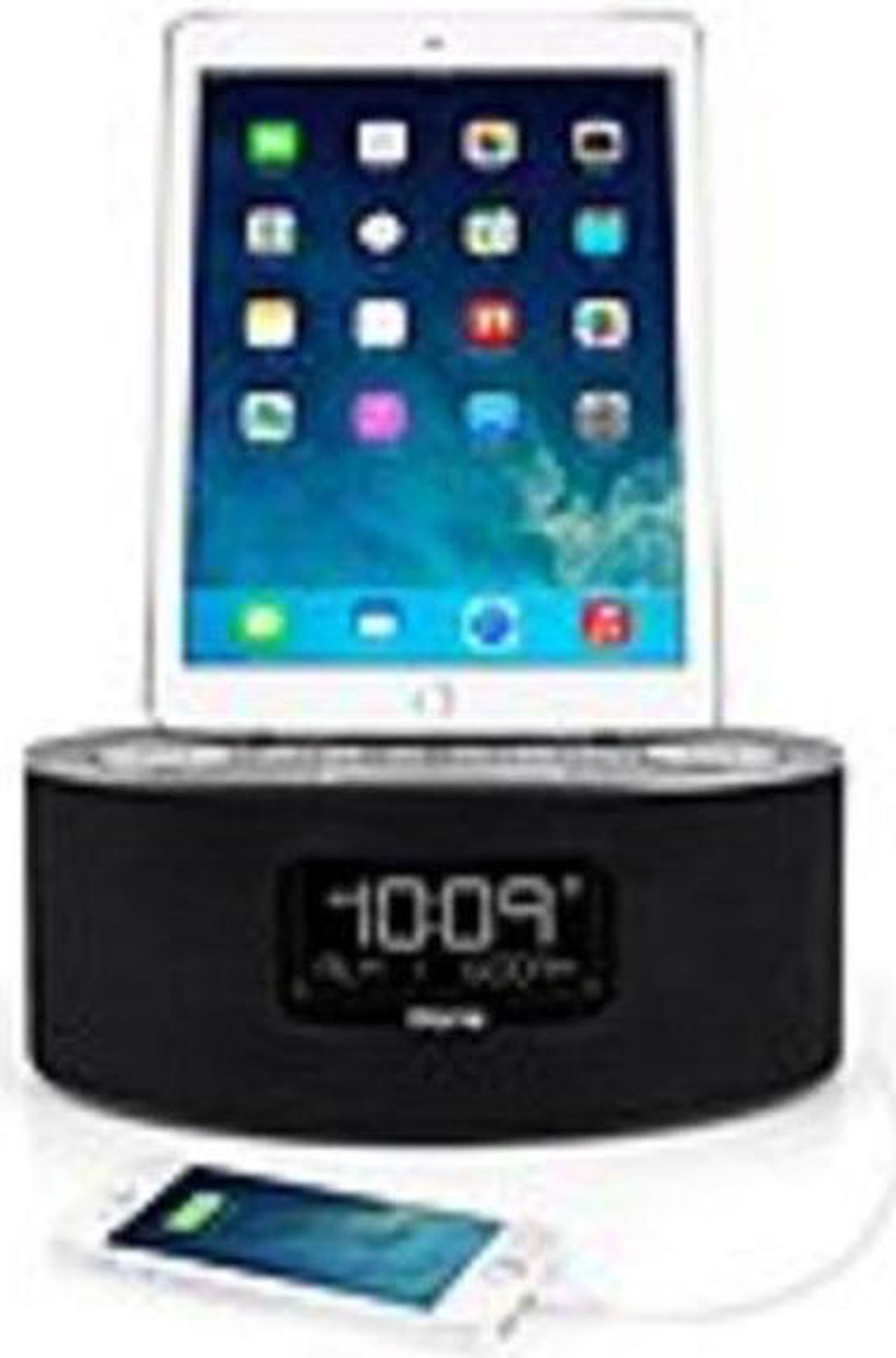 Alt view image 10 of 15 - iHome iDL46 Stereo Dual Alarm Clock Radio for iPad, iPhone&  iPod, Gray