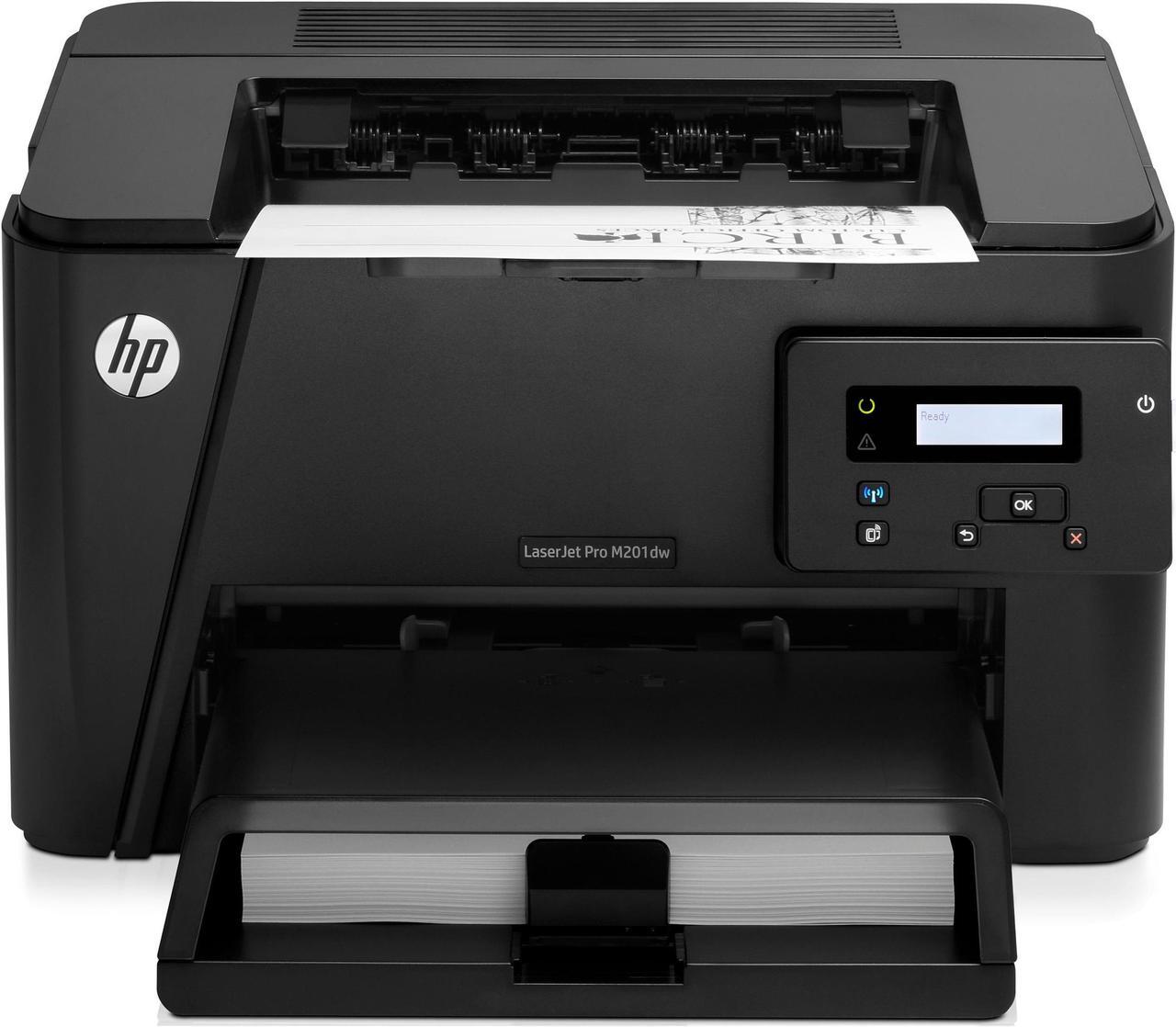 Alt view image 2 of 2 - HP LaserJet Pro M201dw Laser Printer - Monochrome - 1200 x 1200 dpi Print - Plain Paper Print - Desktop - 26 ppm Mono Print - Letter, A4, Legal, Executive, Postcard, Envelope No. 10, Monarch, A5, ...