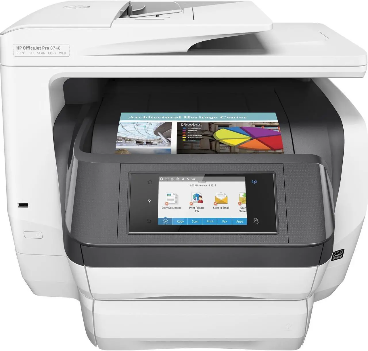 Alt view image 2 of 2 - HP OfficeJet Pro 8740 All-in-One Wireless Printer (K7S42A)